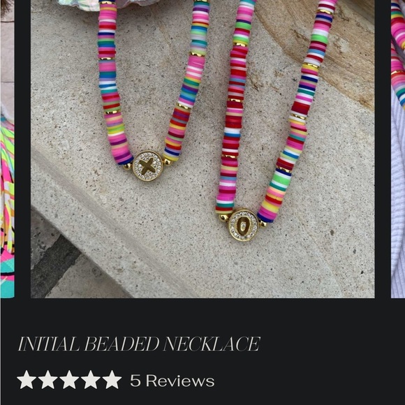 Wear BRACHA Colorful Beaded Initial Necklace- sold separately- this one is “X🩷 - Picture 1 of 14